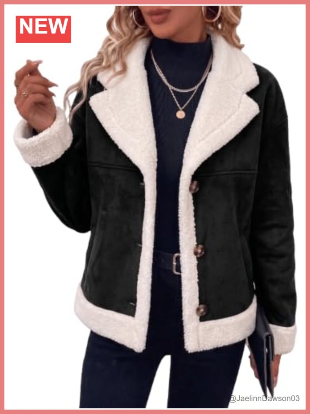 Faux Suede Leather Jacket Shearling Fleece Lined Cropped Bomber Sherpa Trim